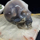 UV Reactive Volcanic Agate Crystal Skull