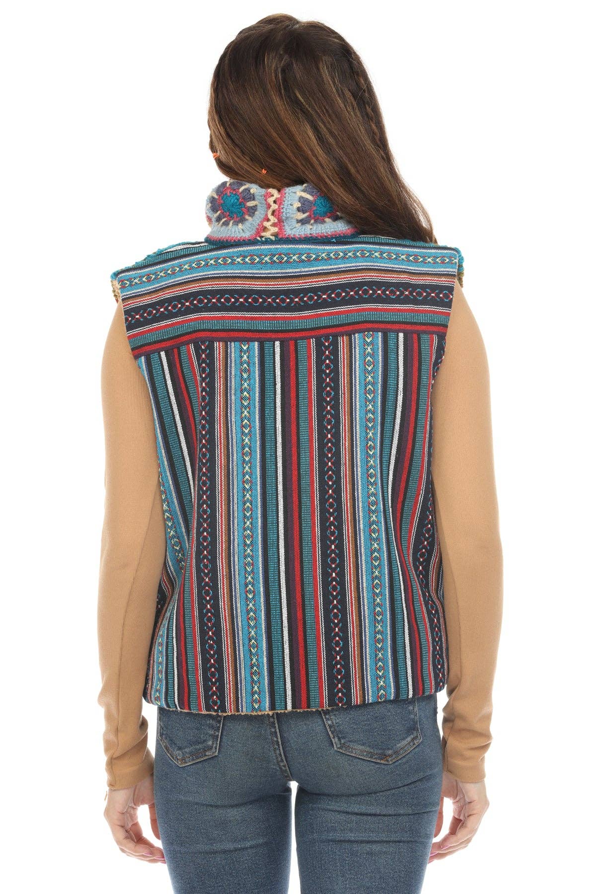 Crochet Mandala Fleece Lined Vest