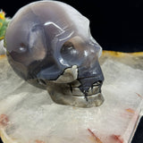 UV Reactive Volcanic Agate Crystal Skull