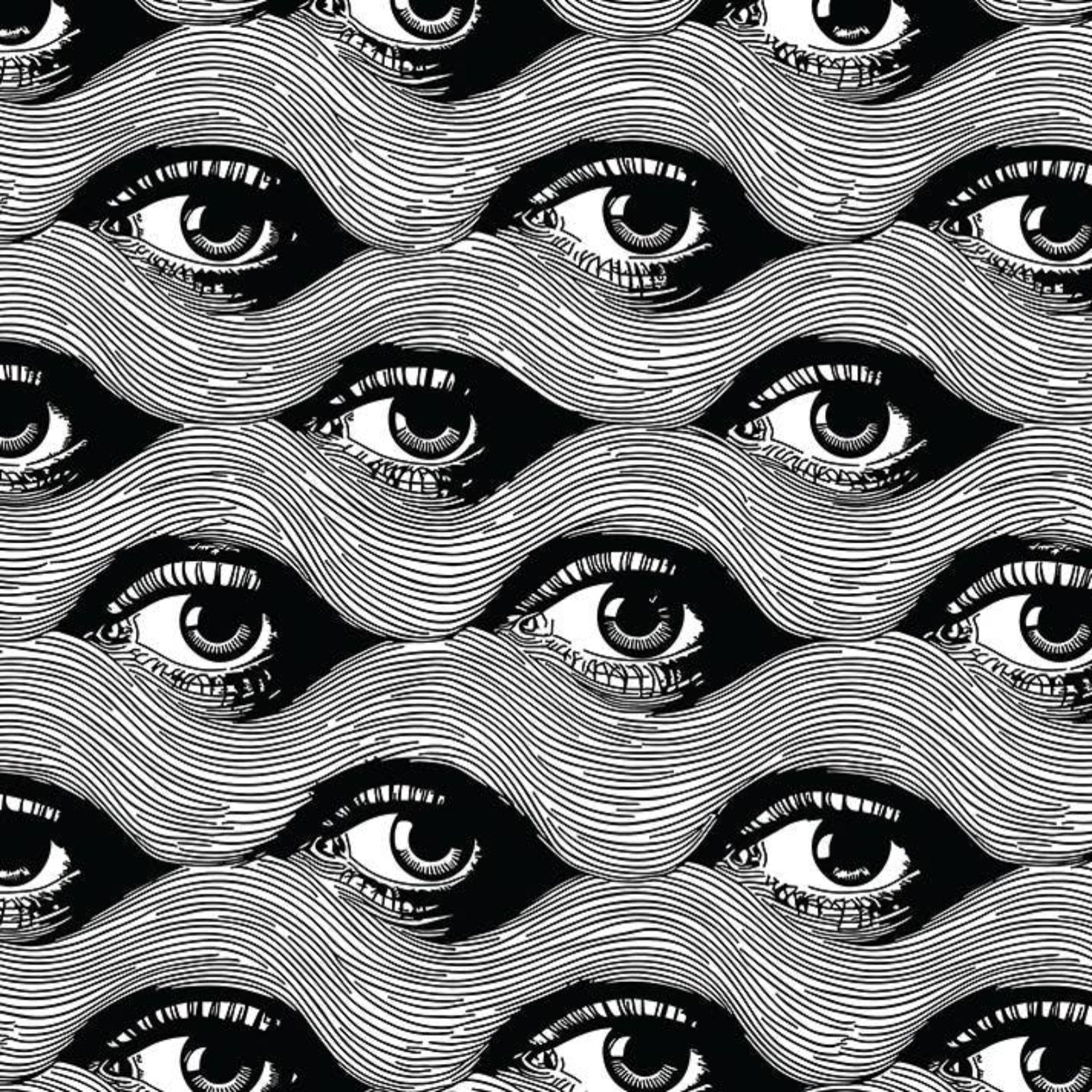 An image showing off the pattern from the Eye Waves Pattern Matte Fine Wrapping Paper.