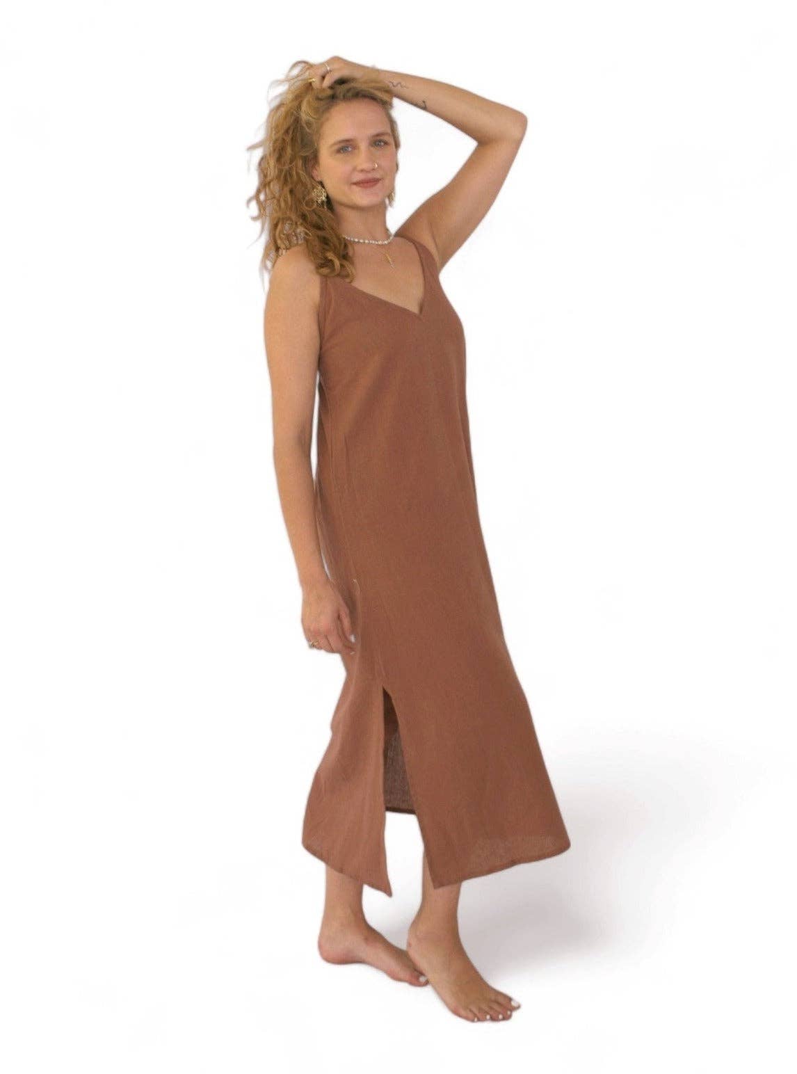 Organic Cotton Naturally Dyed Dress Terracotta Organic Cotton Naturally Dyed Dress Terracotta