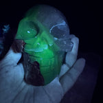UV Reactive Volcanic Agate Crystal Skull