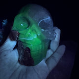 UV Reactive Volcanic Agate Crystal Skull