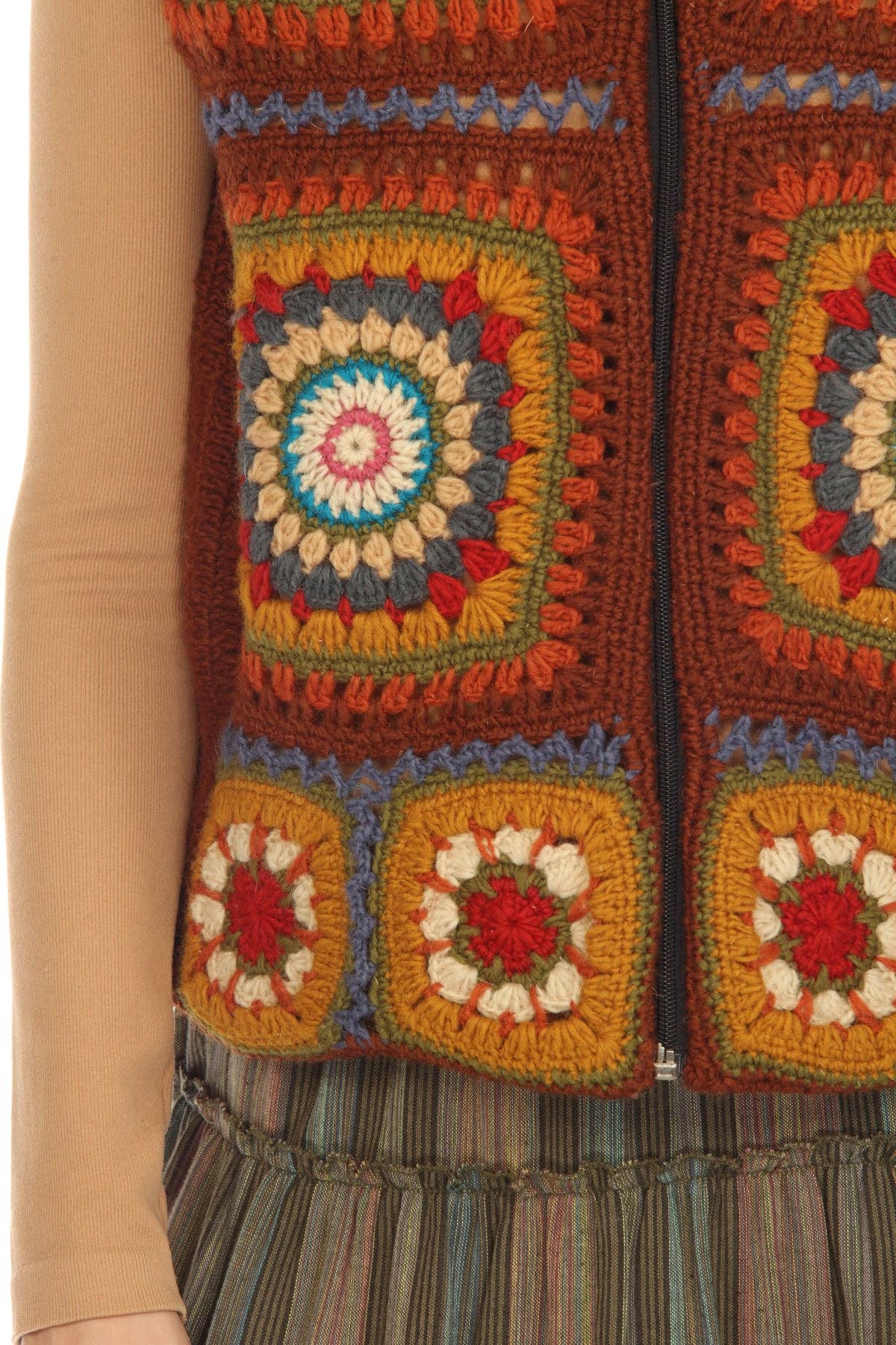 Crochet Mandala Fleece Lined Vest