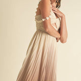 Ombre Pleated Maxi Dress