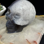 UV Reactive Volcanic Agate Crystal Skull
