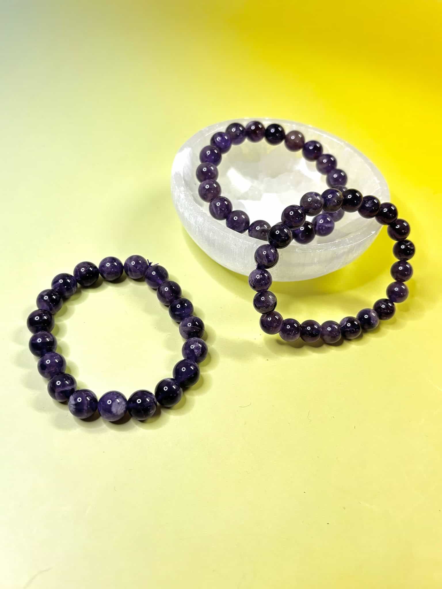 amethyst beaded crystal bracelet 10mm
