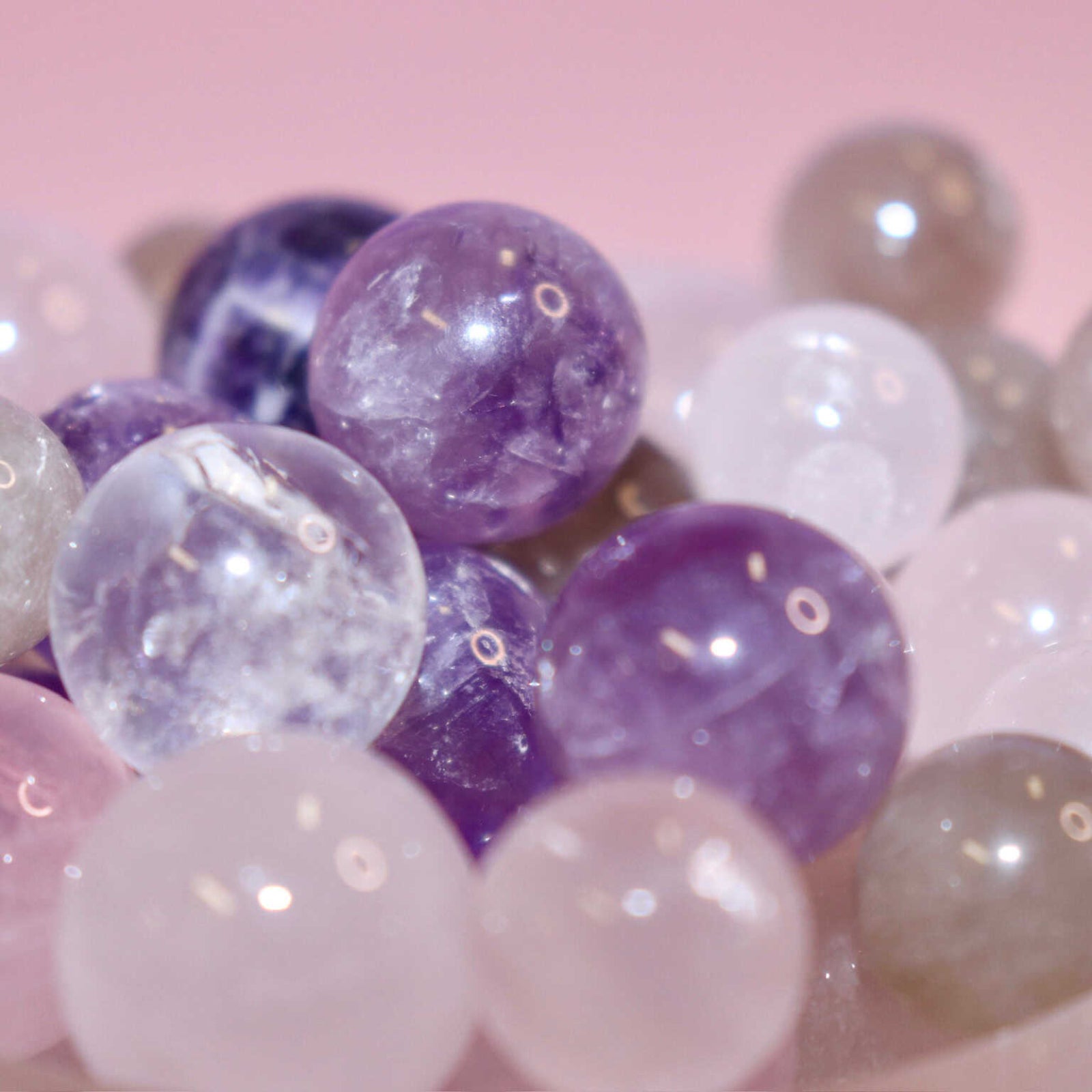 close up picture of crystal marbles