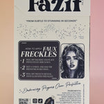 The back of the Faux Freckles Makeup Patches on a pink background.