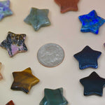 Crystal Gemstone Stars on pale orange background