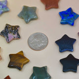 Crystal Gemstone Stars on pale orange background