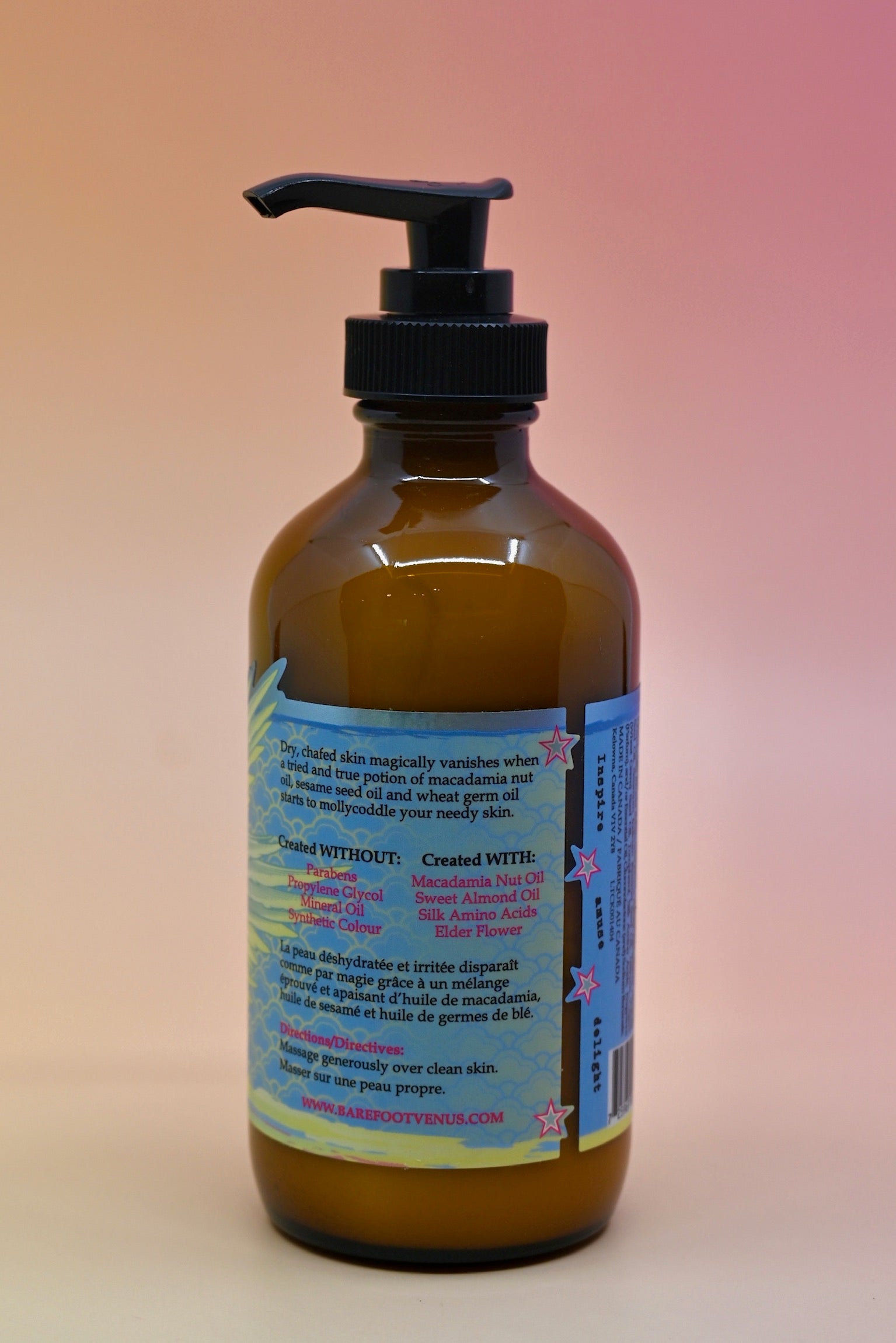 The back of the Coconut Kiss Body Cream Moisturizer bottle.