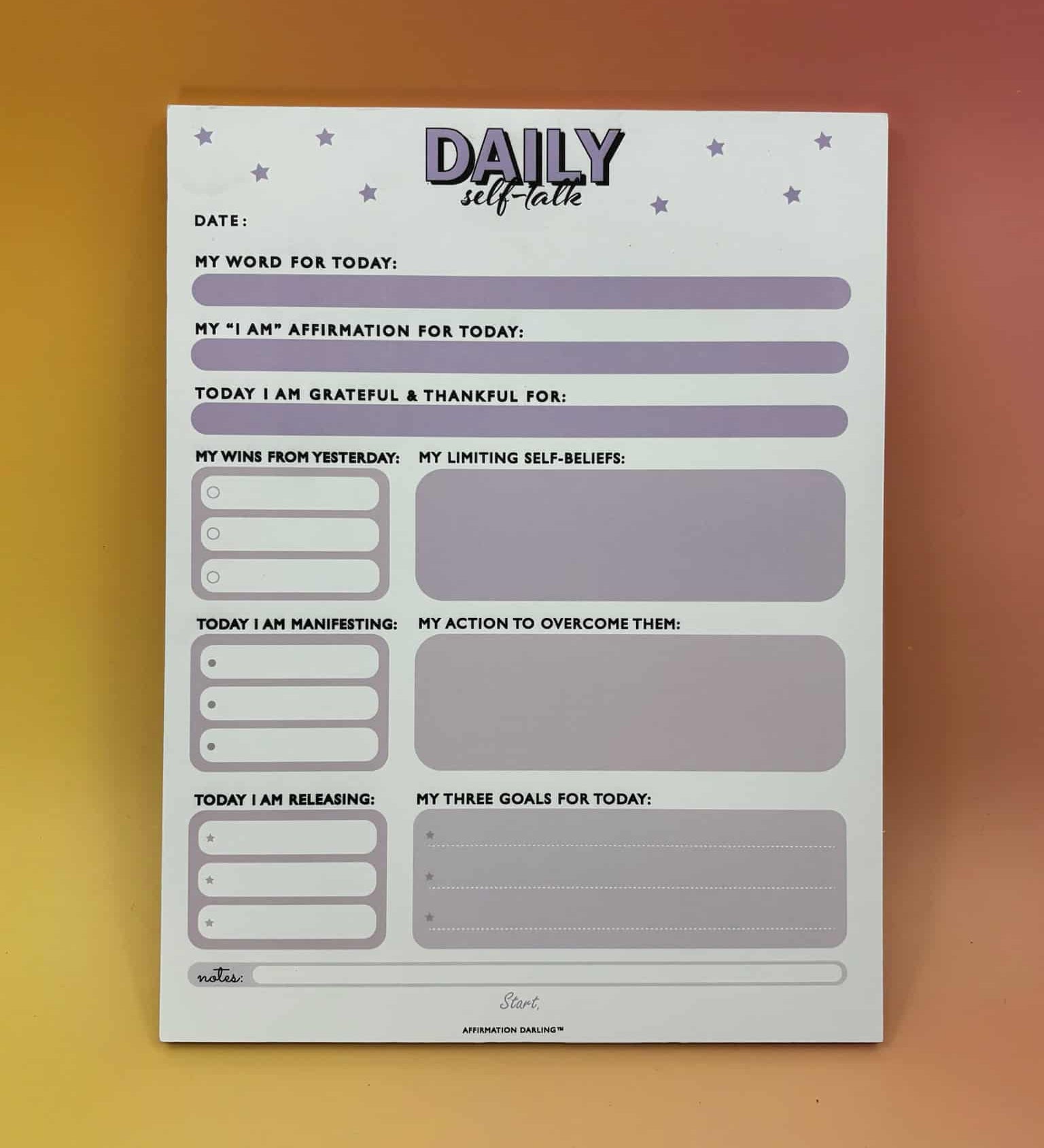 Daily Self-Talk Notepad – 31 Days of Mindset Magic