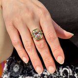 Emerald Morganite Mosaic Cocktail Ring