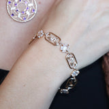 Someone wearing the Fae Crystal Gold Brass Bracelet.