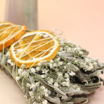 The Citrus Harvest Fall & Winter Sage Bundle on a pink and yellow background.
