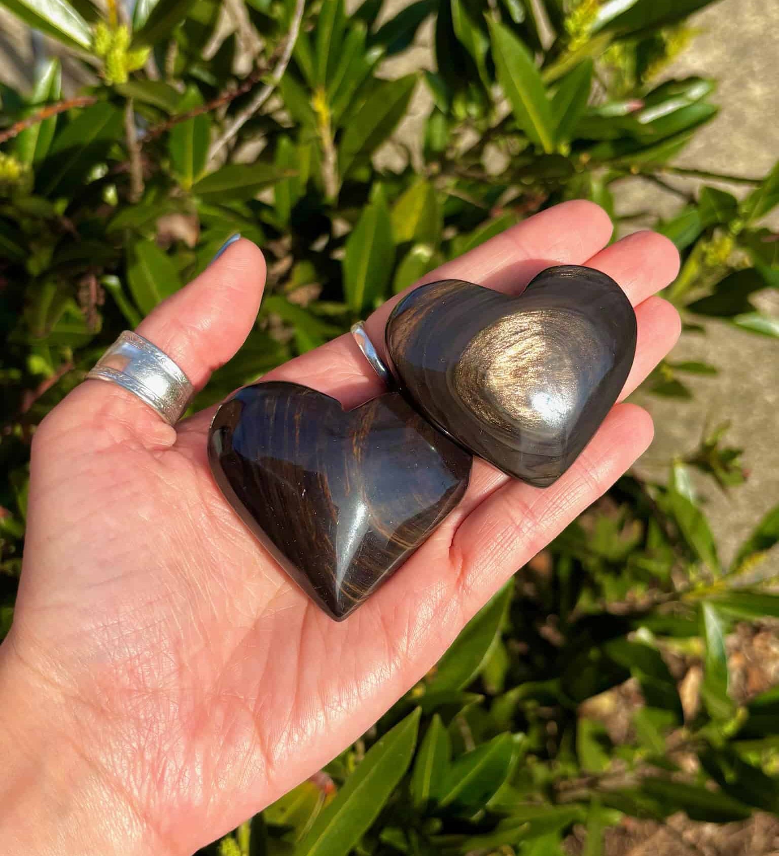 Brown Sheen Obsidian Crystal Heart