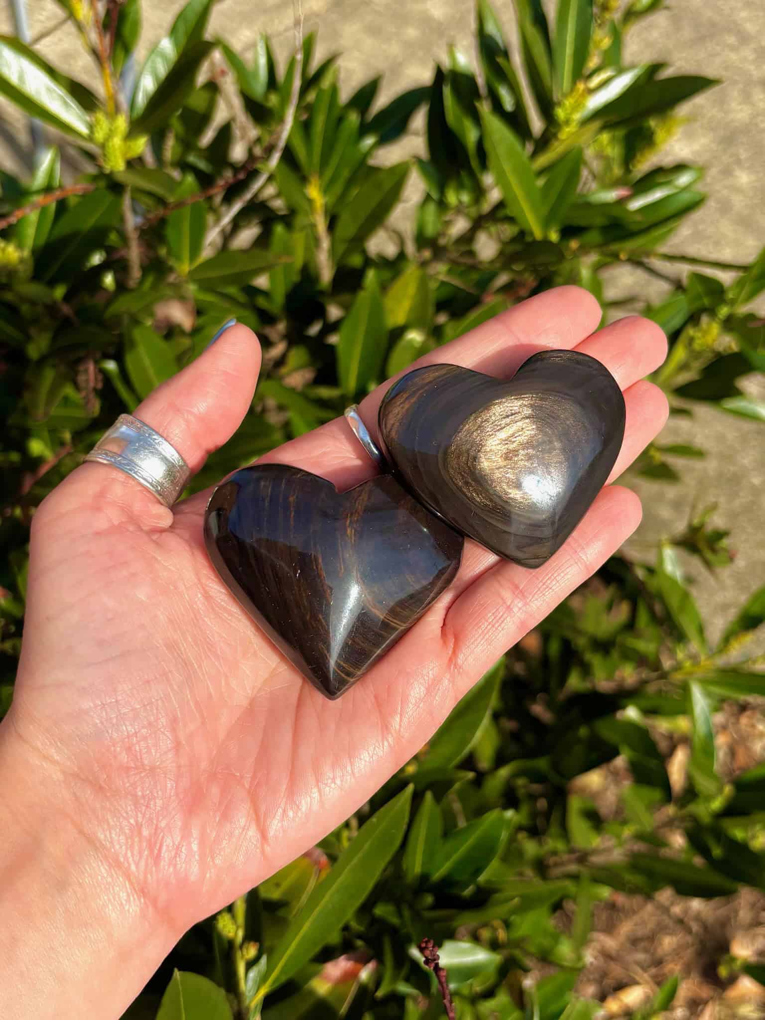 Brown Sheen Obsidian Crystal Heart