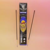 The Lammas Premium Floral Charcoal Incense on a pink and yellow background.