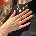 Sapphire Morganite Art Deco Ring
