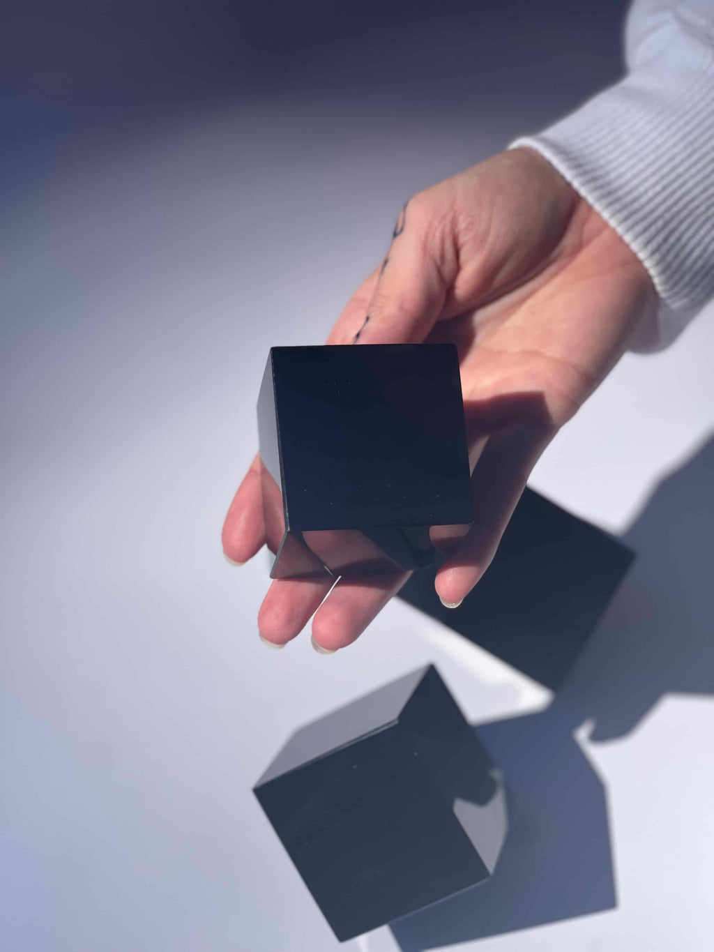 Natural Black Obsidian Cube Crystal Square Quartz Stone Crafts Gift For Home Decoration 1pc (80mm