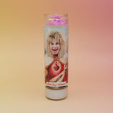 Ozzy Osbourne Prayer Candle with a printed design on a gradient background