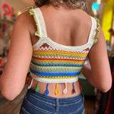 Bohemian Style Colorful Striped Knit Tank Top
