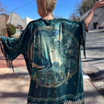 1930s Green Art Nouveau Fringe Kimono