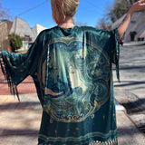 1930s Green Art Nouveau Fringe Kimono