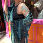 1930s Green Art Nouveau Fringe Kimono