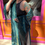 1930s Green Art Nouveau Fringe Kimono