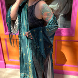 1930s Green Art Nouveau Fringe Kimono