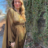 1970s Metallic Gold Batwing Caftan by Smak Parlour