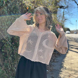 Celestial Lacy Cropped Hoodie