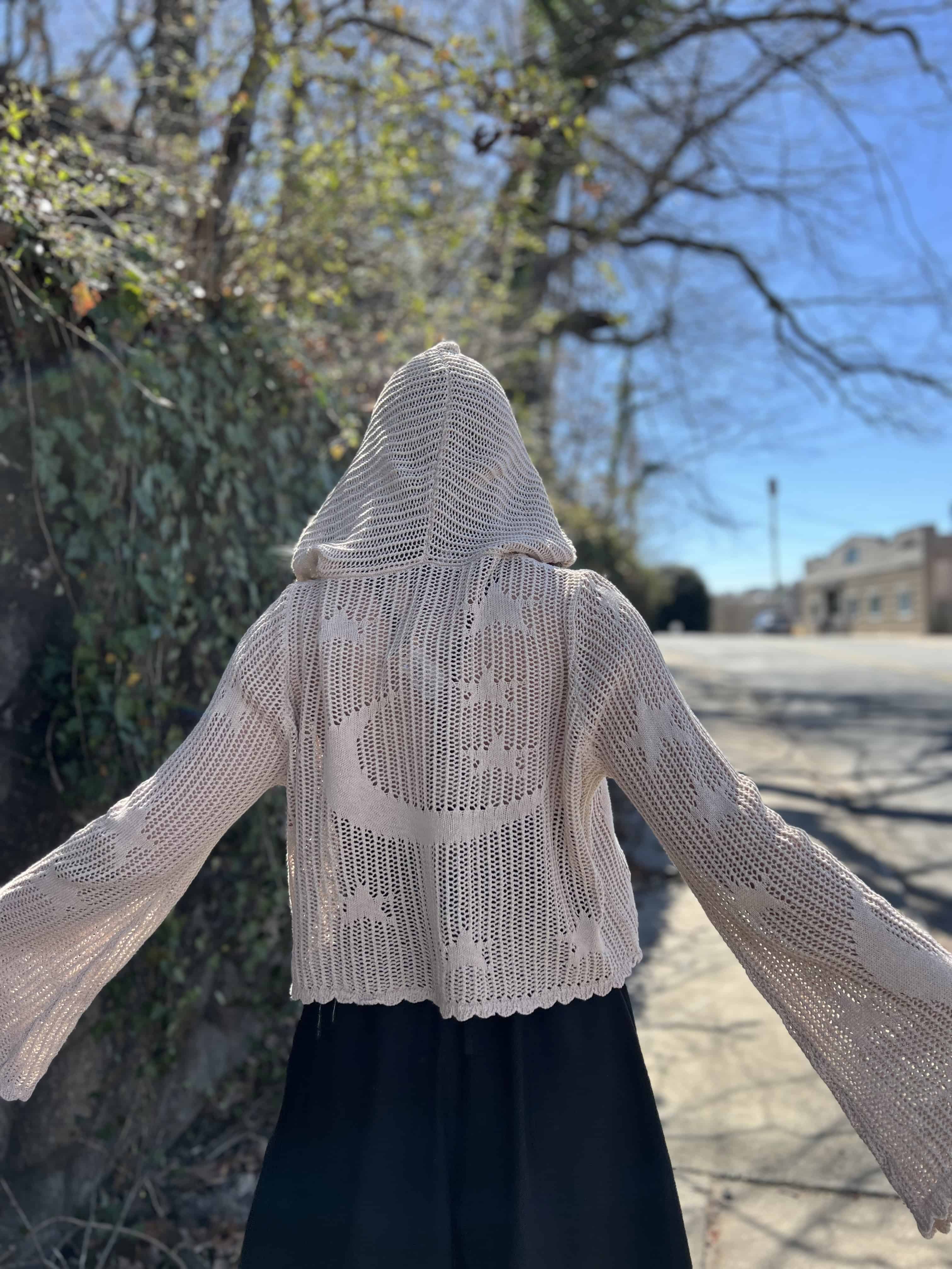 Celestial Lacy Cropped Hoodie
