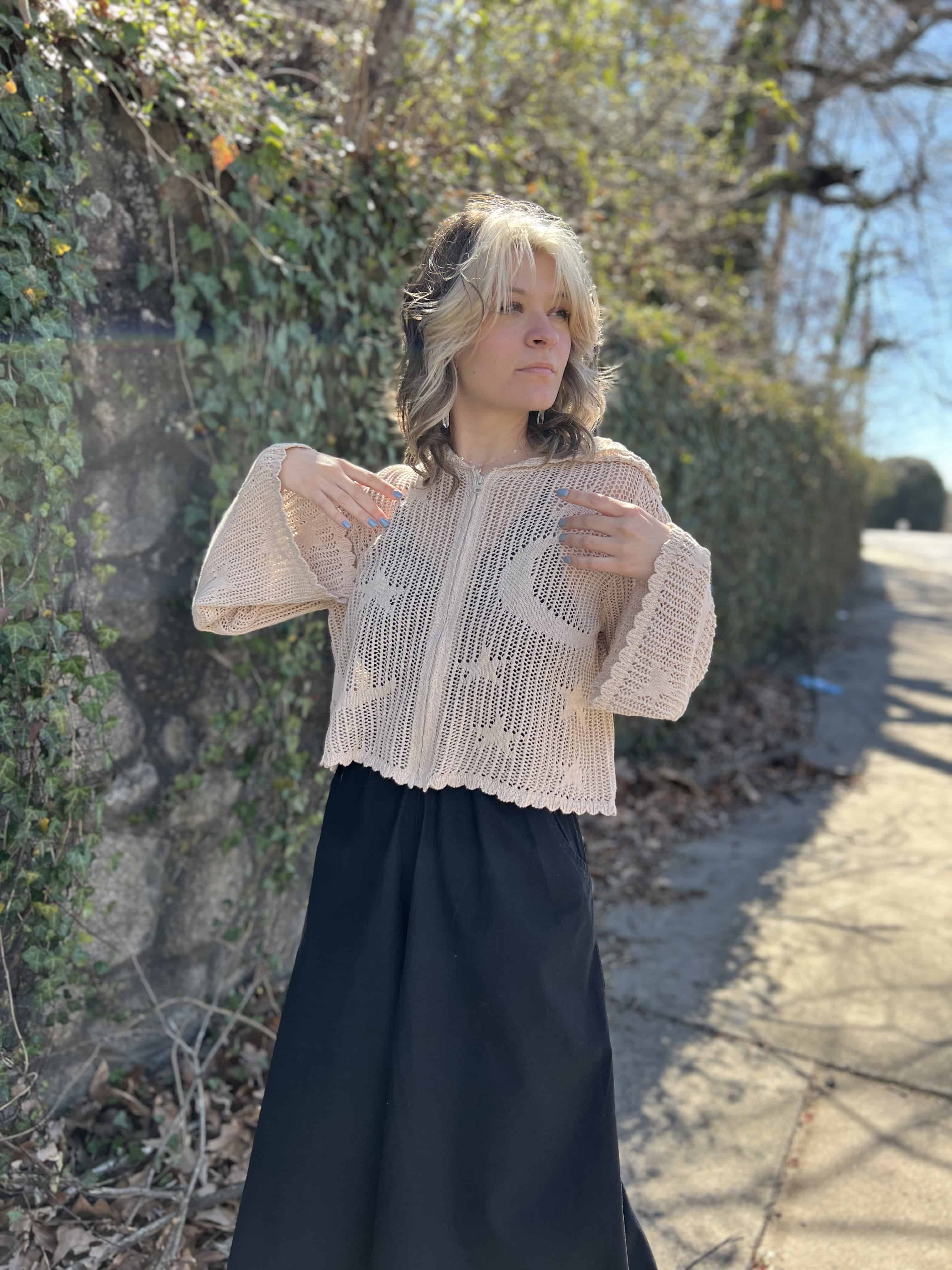 Celestial Lacy Cropped Hoodie