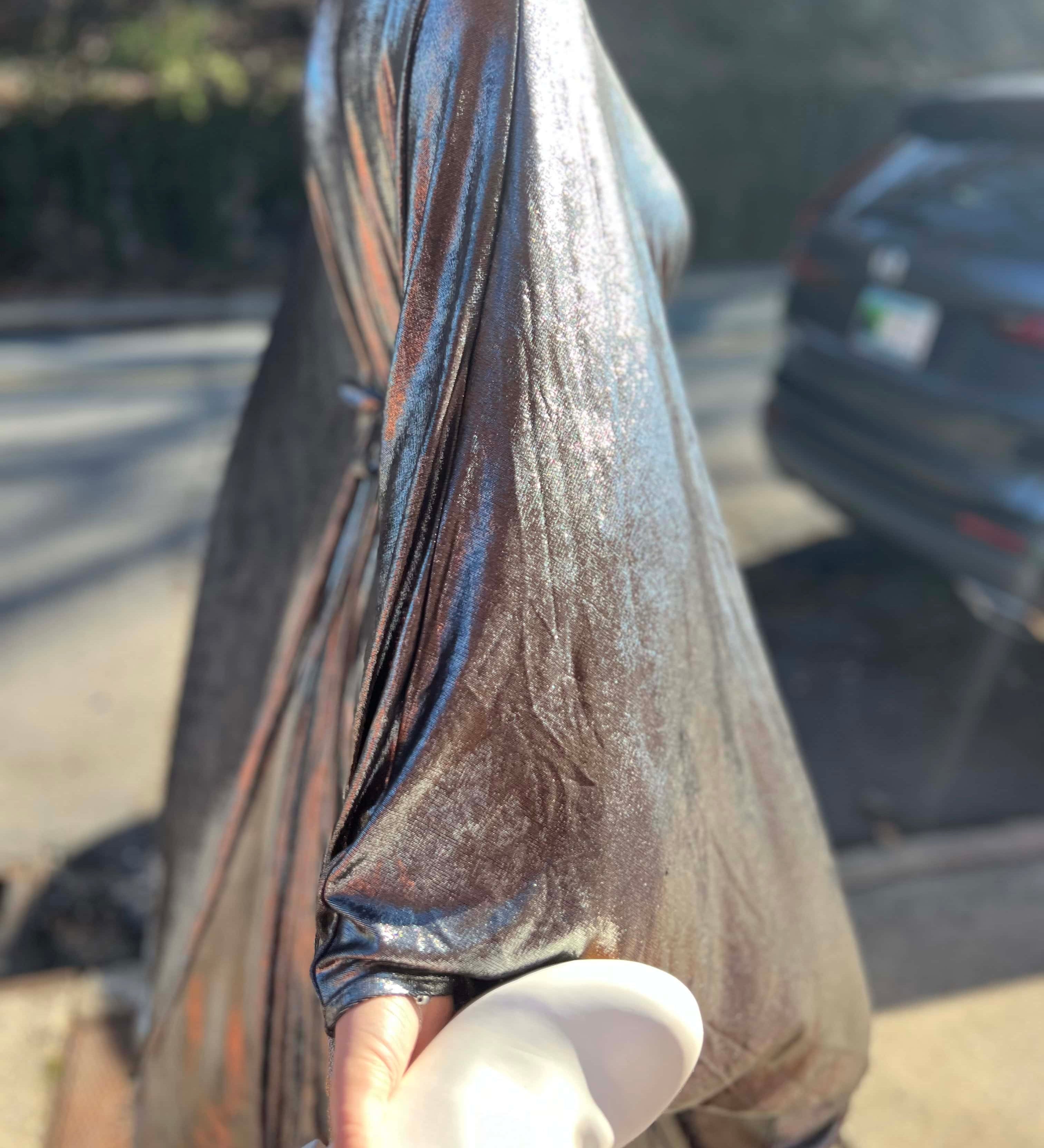 Silver Batwing Disco Caftan – 70s Glam for Any Occasion