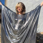Silver Batwing Disco Caftan – 70s Glam for Any Occasion