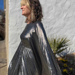 Silver Batwing Disco Caftan – 70s Glam for Any Occasion