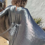 Silver Batwing Disco Caftan – 70s Glam for Any Occasion