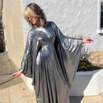 Silver Batwing Disco Caftan – 70s Glam for Any Occasion