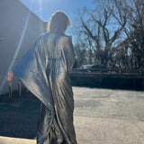 Silver Batwing Disco Caftan – 70s Glam for Any Occasion