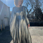 Silver Batwing Disco Caftan – 70s Glam for Any Occasion