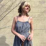 Woven Cotton Striped Jumpsuit