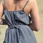 Woven Cotton Striped Jumpsuit