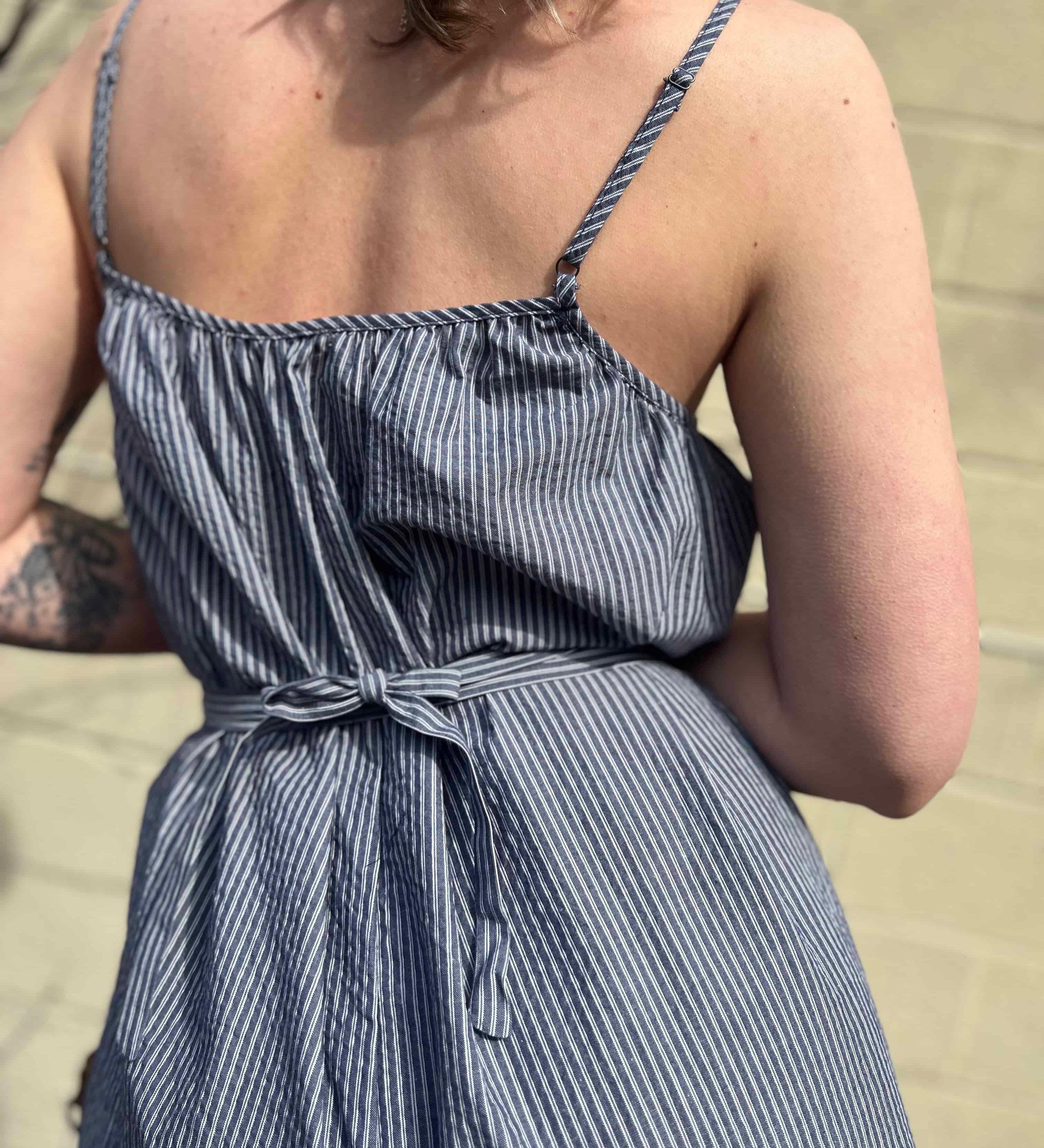 Woven Cotton Striped Jumpsuit