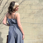 Woven Cotton Striped Jumpsuit