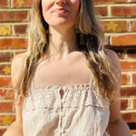 Woven Cotton Crochet Lace Crop Top