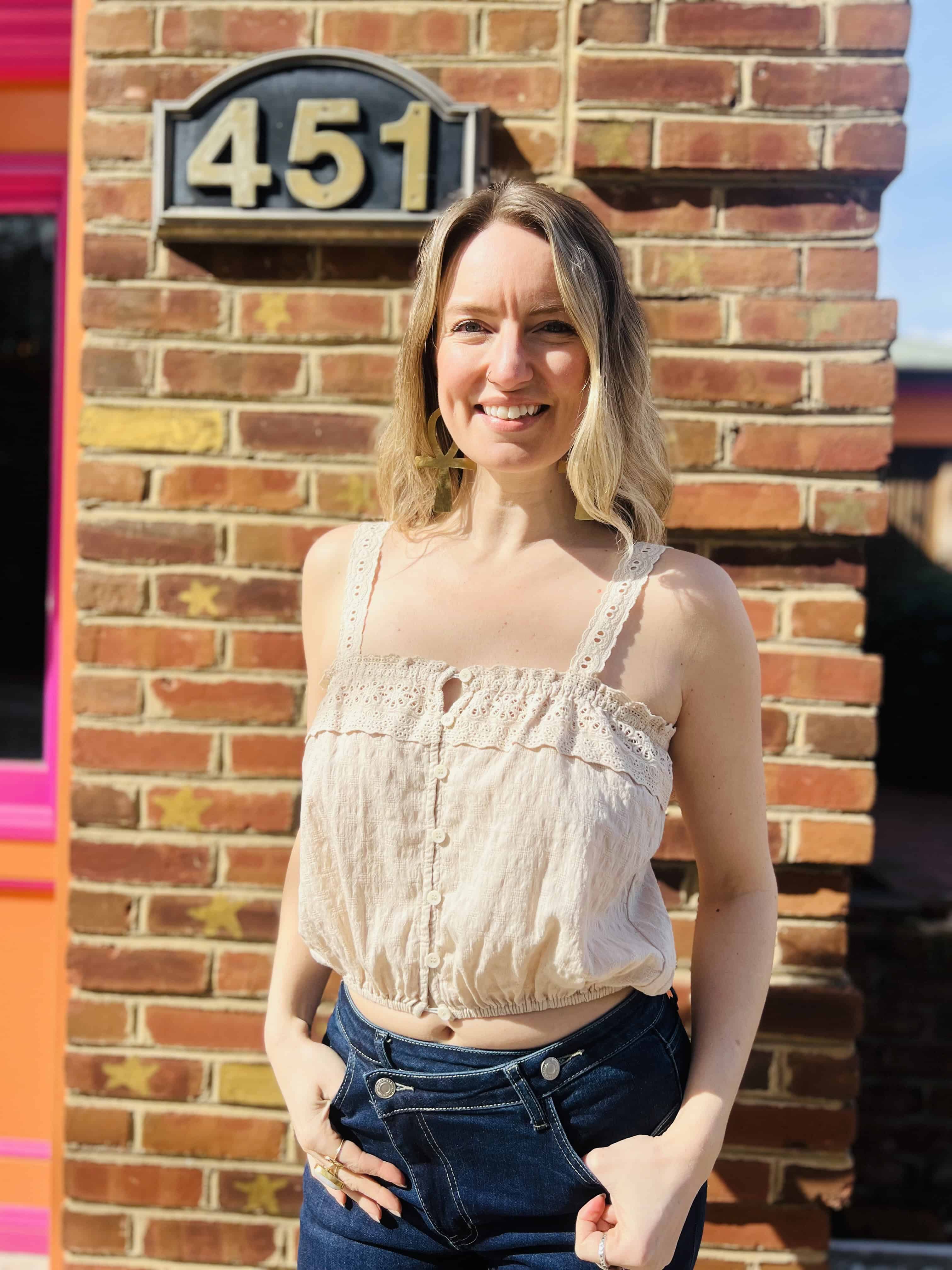 Woven Cotton Crochet Lace Crop Top