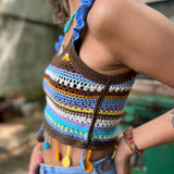 Bohemian Style Colorful Striped Knit Tank Top